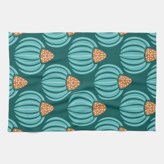 バーダントウィムシーバッド – ブルー キッチンタオル (横)