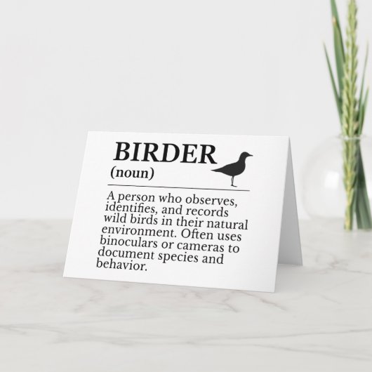 バーダー(野鳥観察者)の定義 サンキューカード (正面)