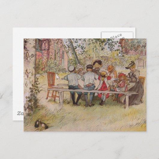 バーチの木の下での朝食 ポストカード (正面/裏面)