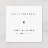 バーチケットウェディングレセプションドリンクトークンカードE100 エンクロージャーカード (裏面)