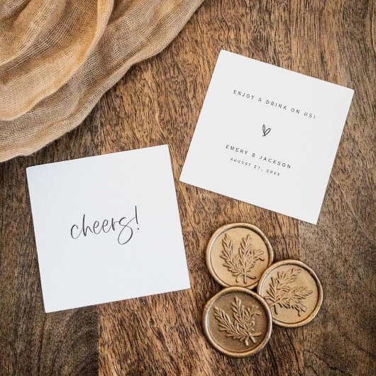 バーチケットウェディングレセプションドリンクトークンカードE100 エンクロージャーカード