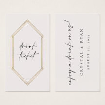 バーチケットドリンクトークン結婚式レセプションカードC100