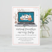 バーチャルかぼちゃのくりぬき | ハロウィンパーティ 招待状 (スタンド正面)