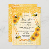 バーチャルかわいいビーグリッターひまわり赤ちゃんシャワー ポストカード (正面/裏面)