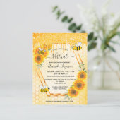 バーチャルかわいいビーグリッターひまわり赤ちゃんシャワー ポストカード (スタンド正面)