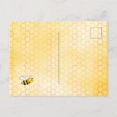 バーチャルかわいいミツバチひまわり赤ちゃんシャワー招待 ポストカード (裏面)