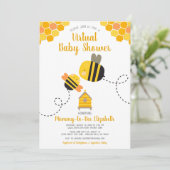 バーチャルかわいい甘いかわいいママへビー赤ちゃんシャワー 招待状 (スタンド正面)