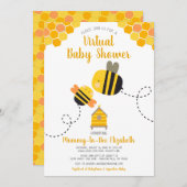 バーチャルかわいい甘いかわいいママへビー赤ちゃんシャワー 招待状 (正面/裏面)