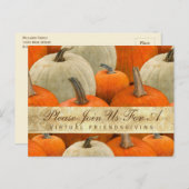 バーチャルな友情味を醸し出すディナーカボチャの収穫 インビテーションポストカード (正面/裏面)