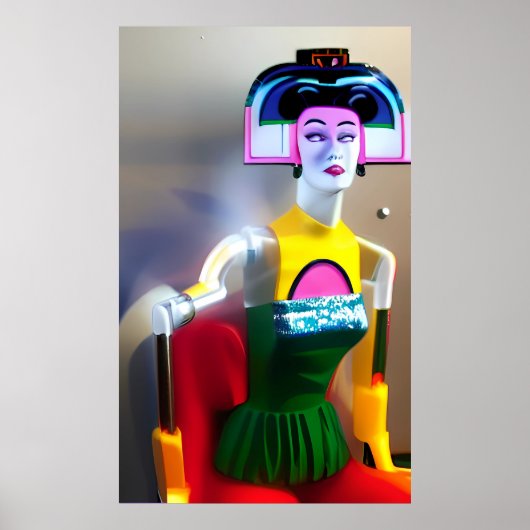 バーチャルアーティストのモデル座り ポスター (正面)