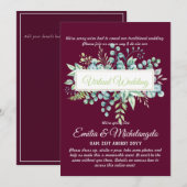 バーチャルウェディングビデオチャットライブストリーミング招待状 (正面/裏面)