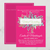 バーチャルウェディングビデオチャットライブストリーミング招待状 (正面/裏面)