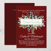 バーチャルウェディングビデオチャットライブストリーミング招待状 (正面/裏面)