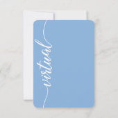 バーチャルウェディング ダスティーブルー おしゃれ オーダーメイド 招待状 (裏面)