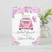 バーチャルウォーターでドライブのカラーフローラブライダルシャワー 招待状 (スタンド正面)