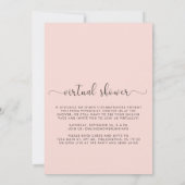 バーチャルオプションピンク付きベビーガールシャワー 招待状 (裏面)
