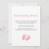 バーチャルオンラインオプションピンク付きベビーガールシャワー 招待状 (裏面)