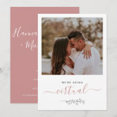 バーチャルオンライン結婚式の田舎風フォトウェディングインビテーション (正面/裏面)