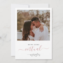 バーチャルオンライン結婚式の田舎風フォトウェディングインビテーション