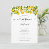 バーチャルオンライン結婚式またはベイビーシャワーレモン 招待状 (スタンド正面)
