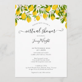 バーチャルオンライン結婚式またはベイビーシャワーレモン 招待状