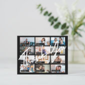 バーチャルオンライン誕生日カスタム12枚写真ありがとう ポストカード (スタンド正面)