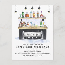 バーチャルカクテルパーティーのご招待 ポストカード