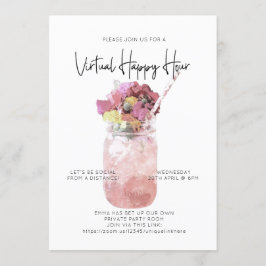 バーチャルカクテルパーティーのソーシャルディスタンスハッピーアワー 招待状
