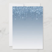 バーチャルシャワーグリッターオ男の赤ちゃんブルー 招待状 (裏面)