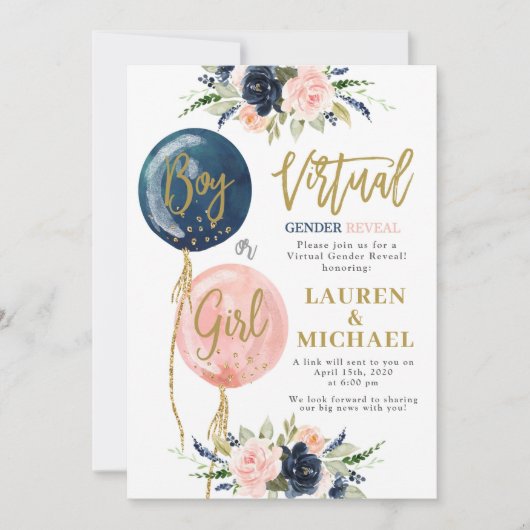 バーチャルジェンダーの表示パーティー 招待状 (正面)