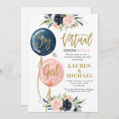 バーチャルジェンダーの表示パーティー 招待状 (正面/裏面)