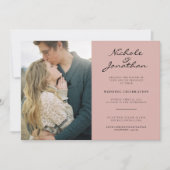 バーチャルダスティピンクのオンラインストア結婚ル写真 招待状 (正面)