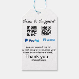バーチャルチップジャーQRコードお金寄付PayPalベンmo ギフトタグ