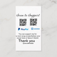 バーチャルチップジャーQRコードお金寄付PayPalベンmo