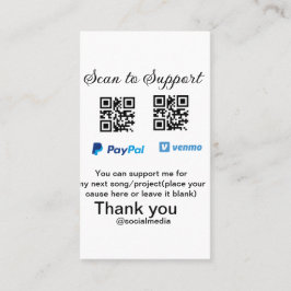 バーチャルチップジャーQRコードお金寄付PayPalベンmo 名刺