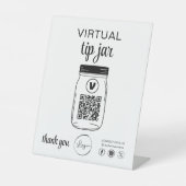 バーチャルチップJAR QRコードロゴ白 台座サイン (正面)
