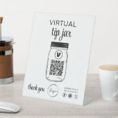 バーチャルチップJAR QRコードロゴ白 台座サイン (インサイチュ)