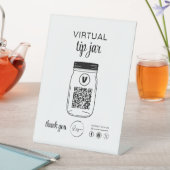 バーチャルチップJAR QRコードロゴ白 台座サイン (インサイチュ)