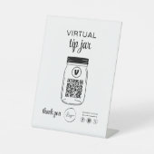 バーチャルチップJAR QRコードロゴ白 台座サイン (正面)