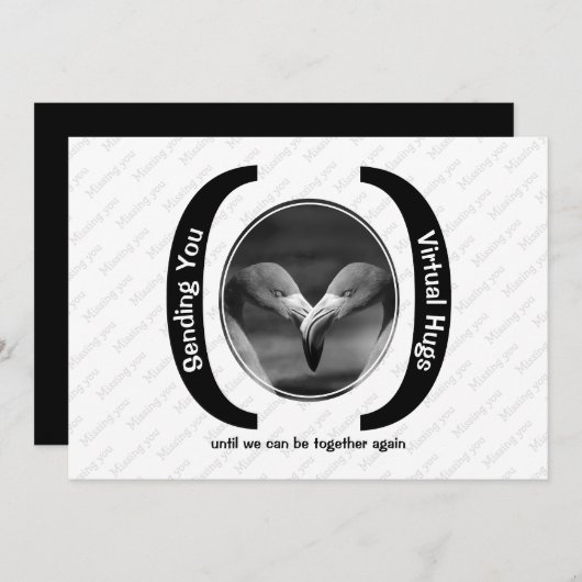 バーチャルハグ オーダーメイド モノクロ写真 あなたのことを想ってカード (正面/裏面)