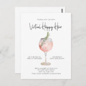 バーチャルハッピーアワーソーシャルディスタンスカクテルパーティー ポストカード (正面/裏面)