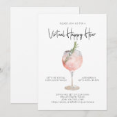 バーチャルハッピーアワーソーシャルディスタンスカクテルパーティー 招待状 (正面/裏面)