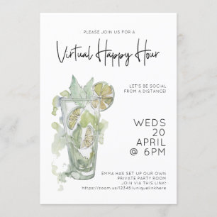 バーチャルハッピーアワーソーシャルディスタンスカクテルパーティー 招待状