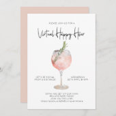 バーチャルハッピーアワーソーシャルディスタンスカクテルパーティー 招待状 (正面/裏面)