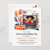 バーチャルハロウィン誕生日パーティーへの招待状 ポストカード (正面/裏面)