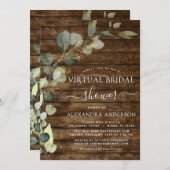 バーチャルブライダルシャワーグリーナリーユーカリ 招待状 (正面/裏面)