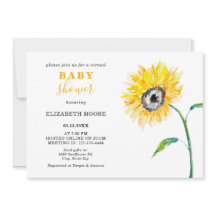 バーチャルベイビーシャワー ひまわり テーマ ニュートラル ズーム