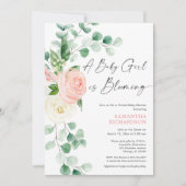 バーチャルベイビーシャワー 女の子が春を咲かせている 招待状 (正面)