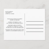 バーチャルベビーガールシャワーパープルフローラ水彩 インビテーションポストカード (裏面)