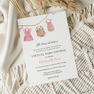 バーチャルベビーガールシャワー 招待状